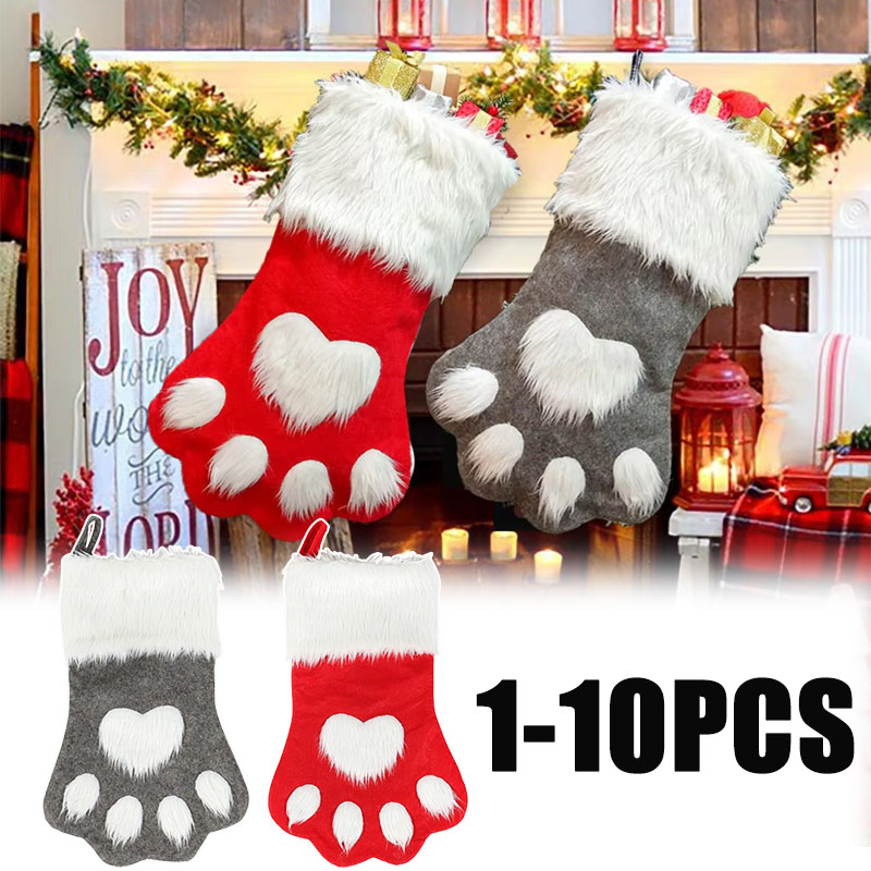 1/3/5/10PCS Cute Large Capacit - Christmas Stocking Hanging 评论和价格