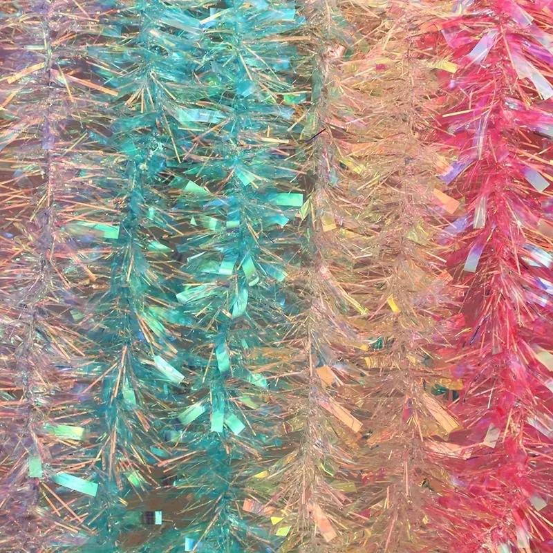 Light Green Iridescent Hologra - Tinsel Garland Decoration 评论和价格