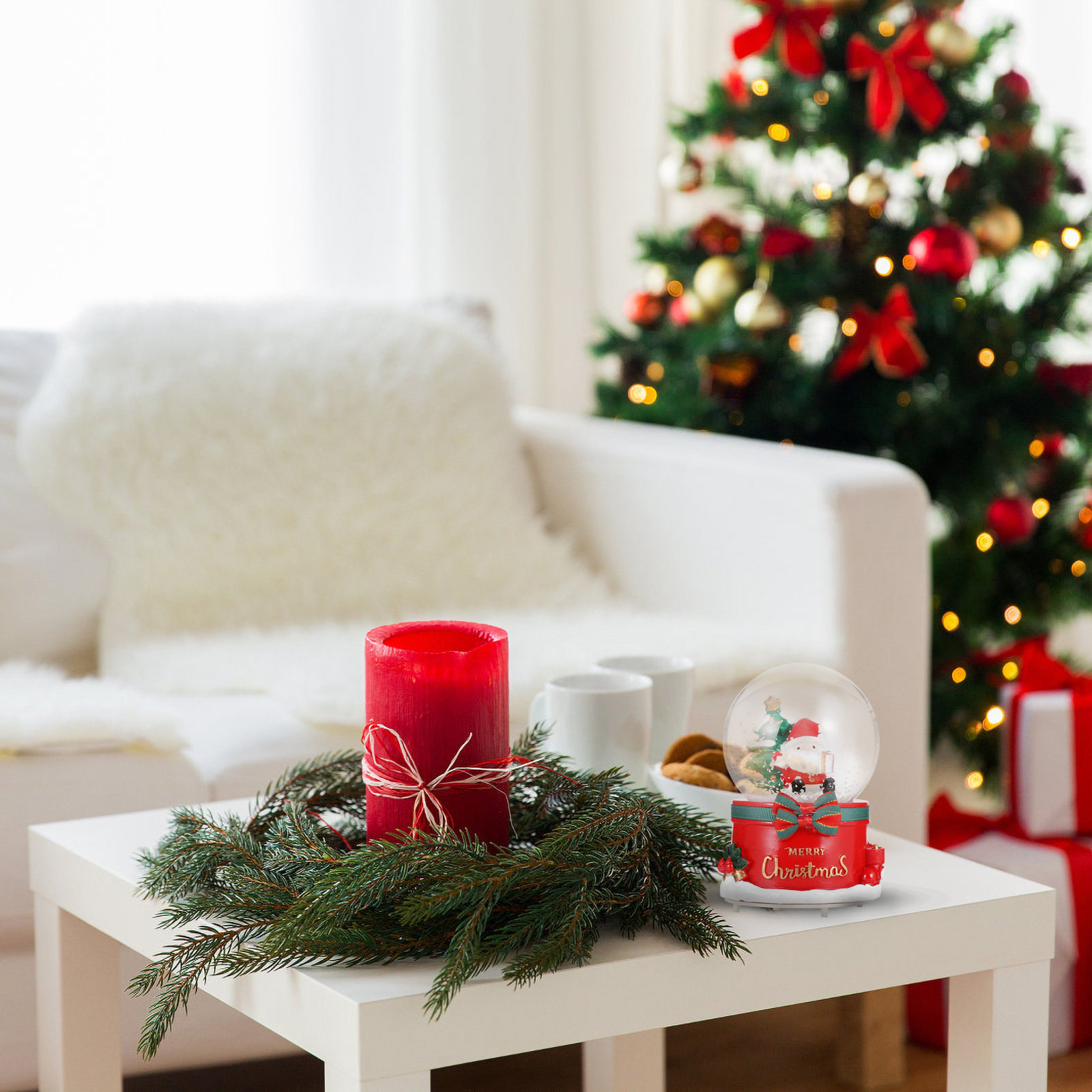Christmas Santa Claus Crystal  - Snow Globe Musical 评论和价格