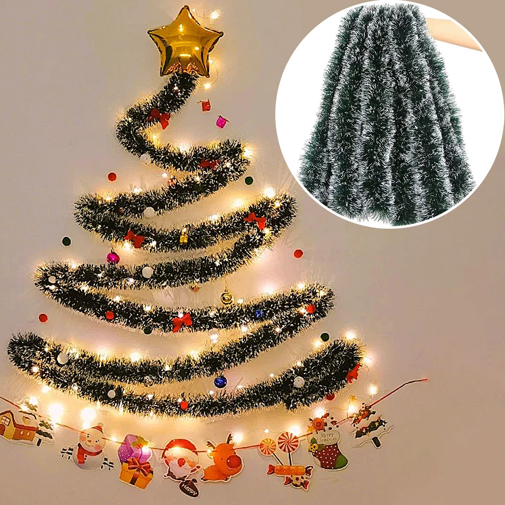 1/3/5PCS 2M Metallic Green Whi - Tinsel Garland Decoration 评论和价格