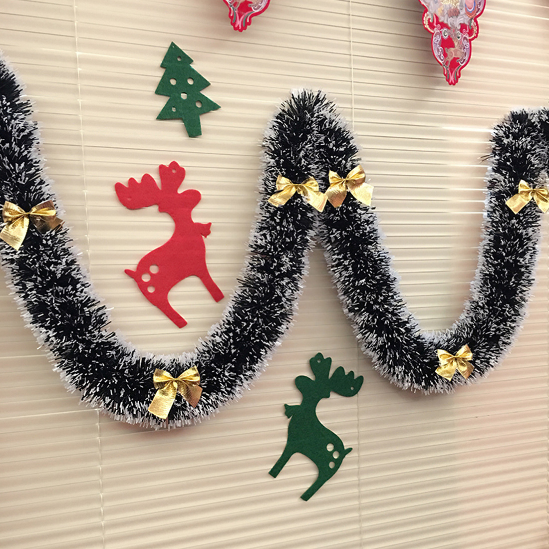 1/3/5PCS 2M Metallic Green Whi - Tinsel Garland Decoration 评论和价格